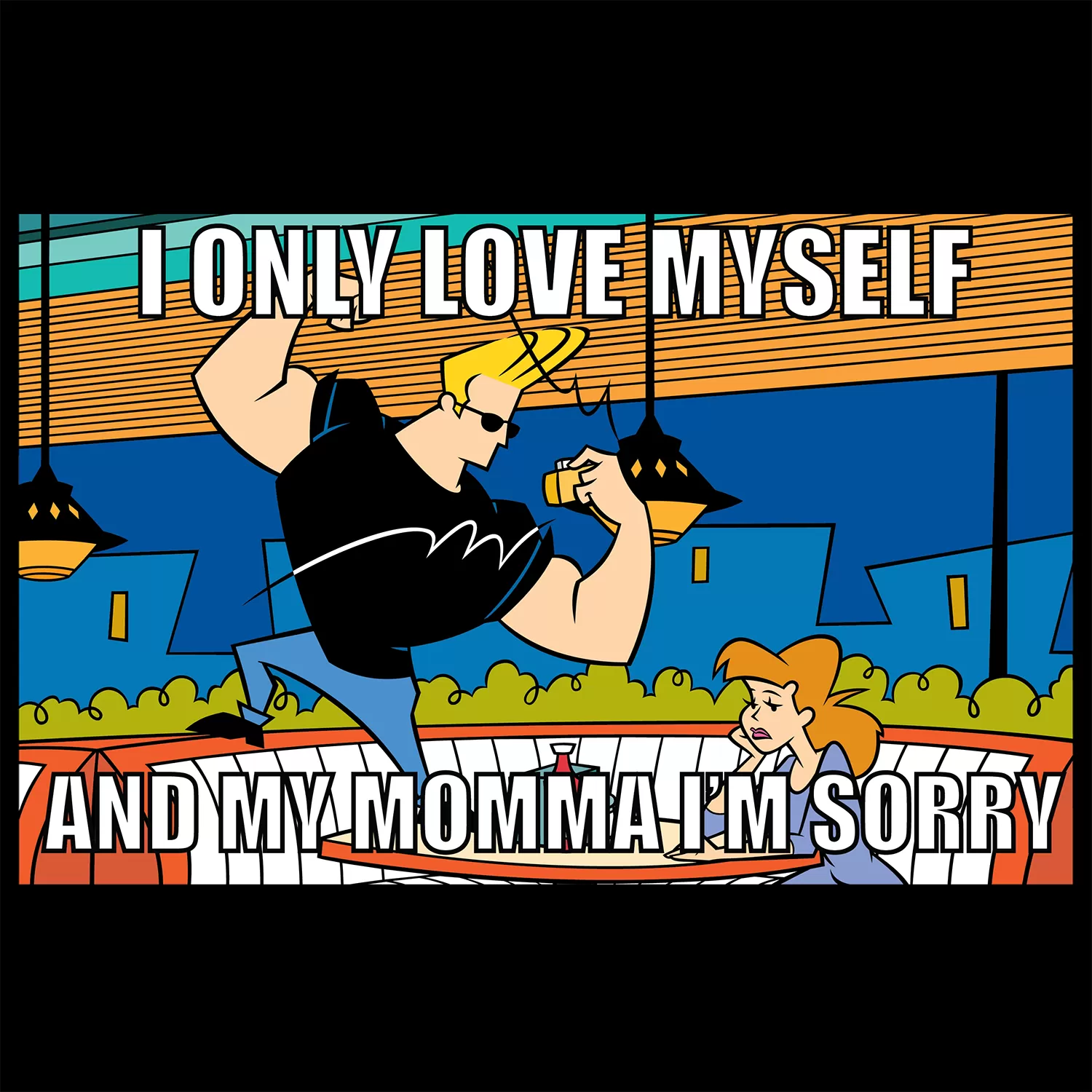 Johnny Bravo - "I Only Love Myself" Meme Tee