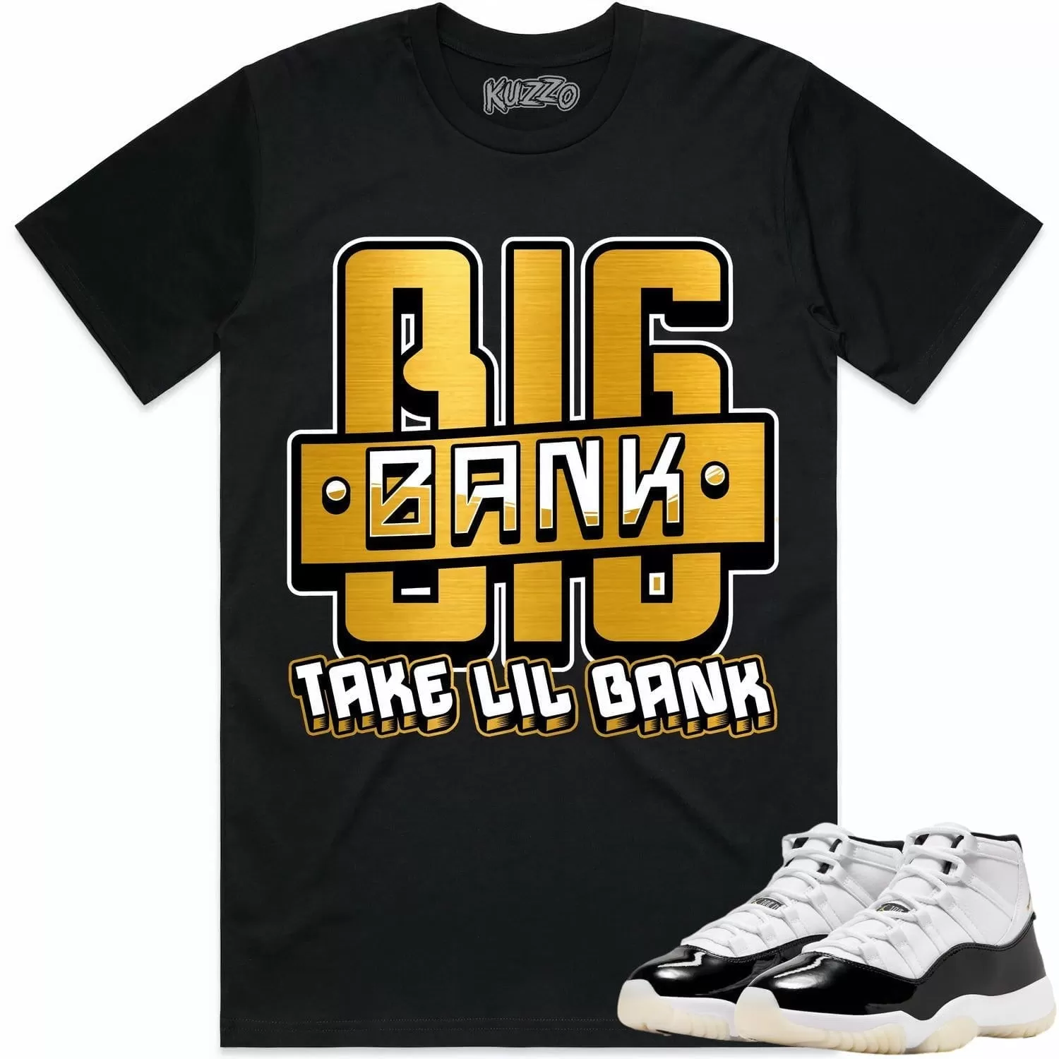 Jordan 11 Gratitude 11s Shirt to Match - GOLD METALLIC BIG BANK