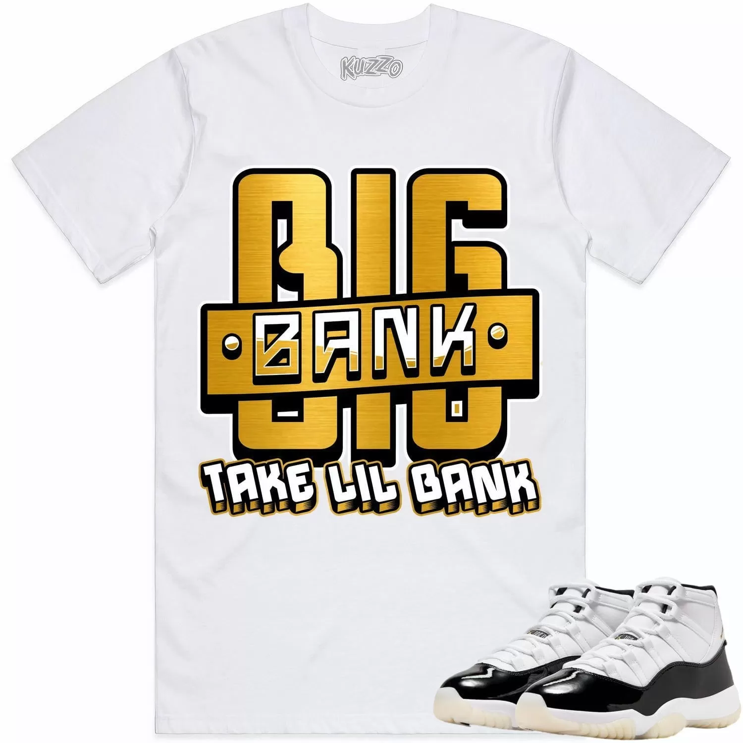 Jordan 11 Gratitude 11s Shirt to Match - GOLD METALLIC BIG BANK