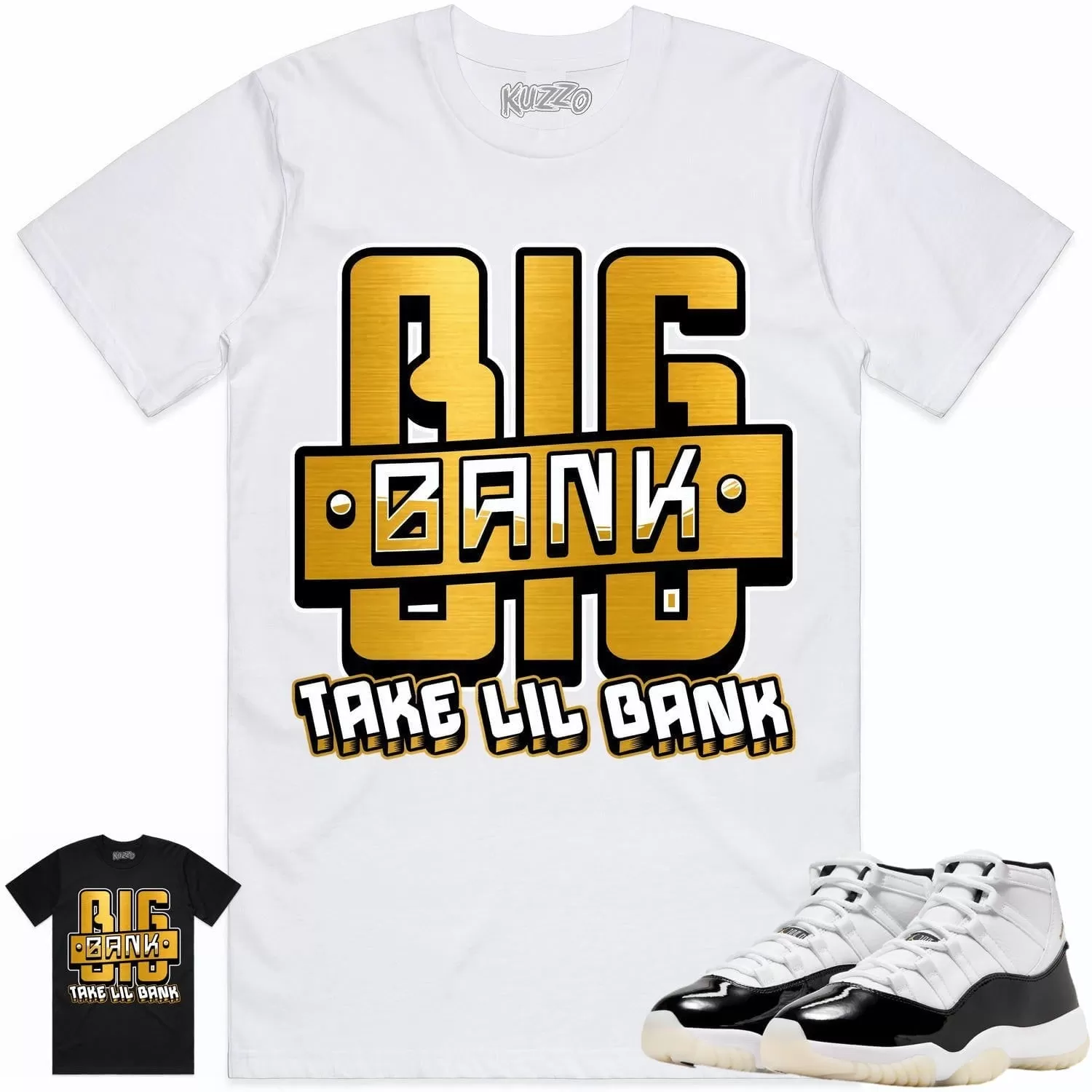 Jordan 11 Gratitude 11s Shirt to Match - GOLD METALLIC BIG BANK