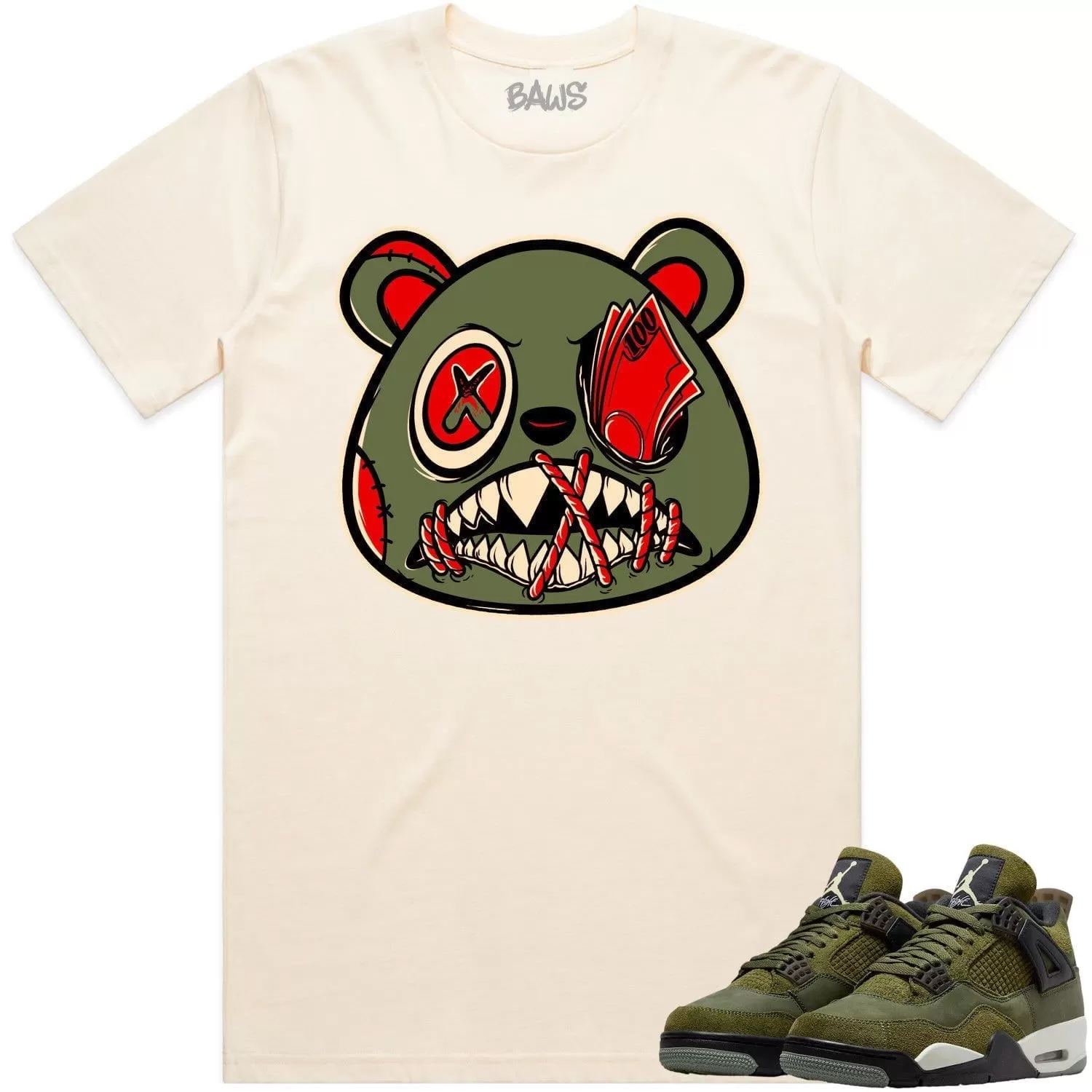 Jordan 4 Craft Olive 4s Shirt to Match - OLIVE MONEY TALKS BAWS