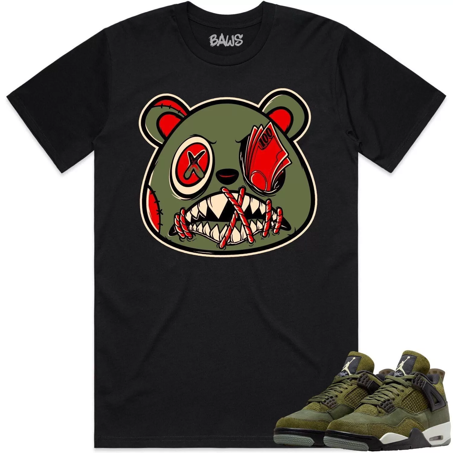 Jordan 4 Craft Olive 4s Shirt to Match - OLIVE MONEY TALKS BAWS