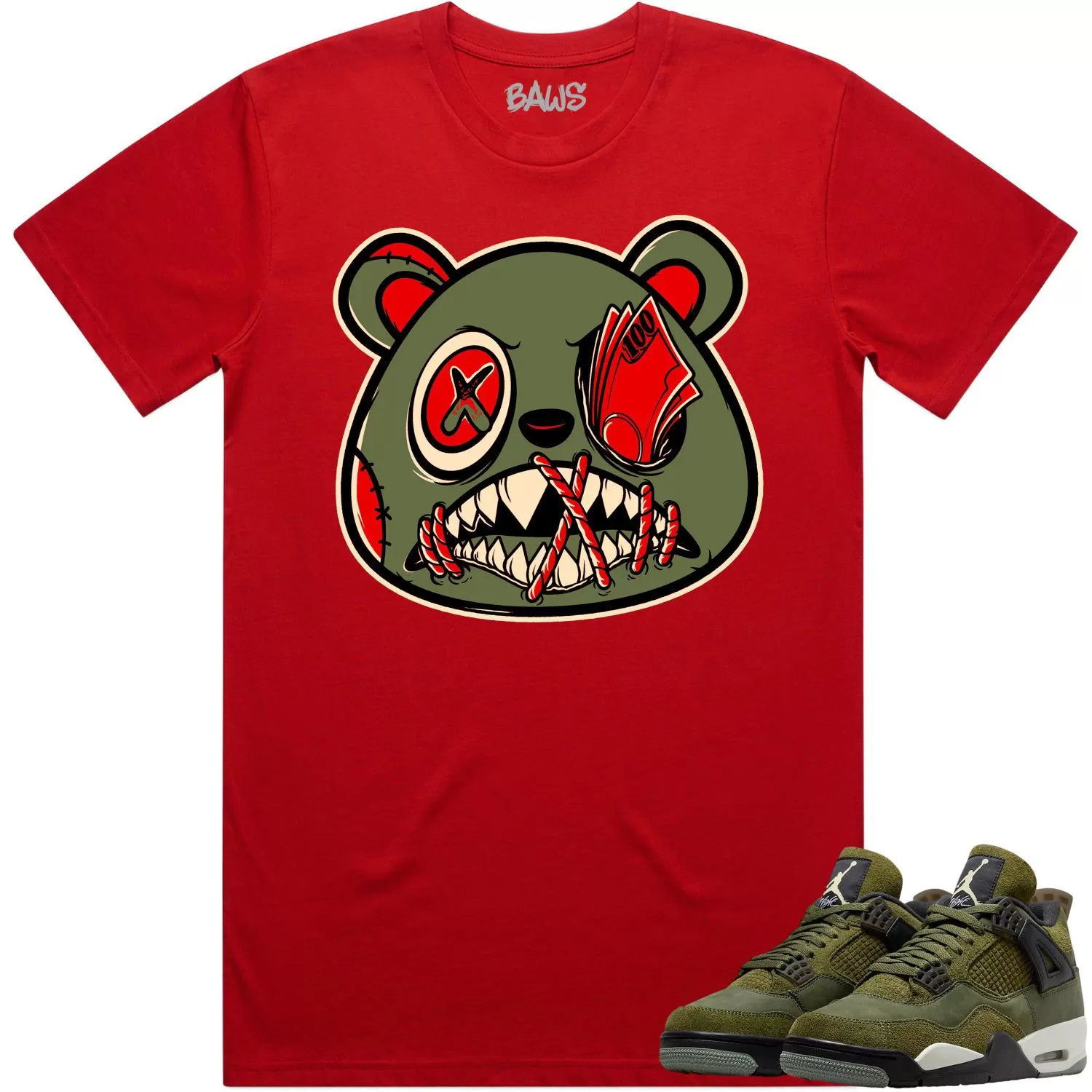 Jordan 4 Craft Olive 4s Shirt to Match - OLIVE MONEY TALKS BAWS