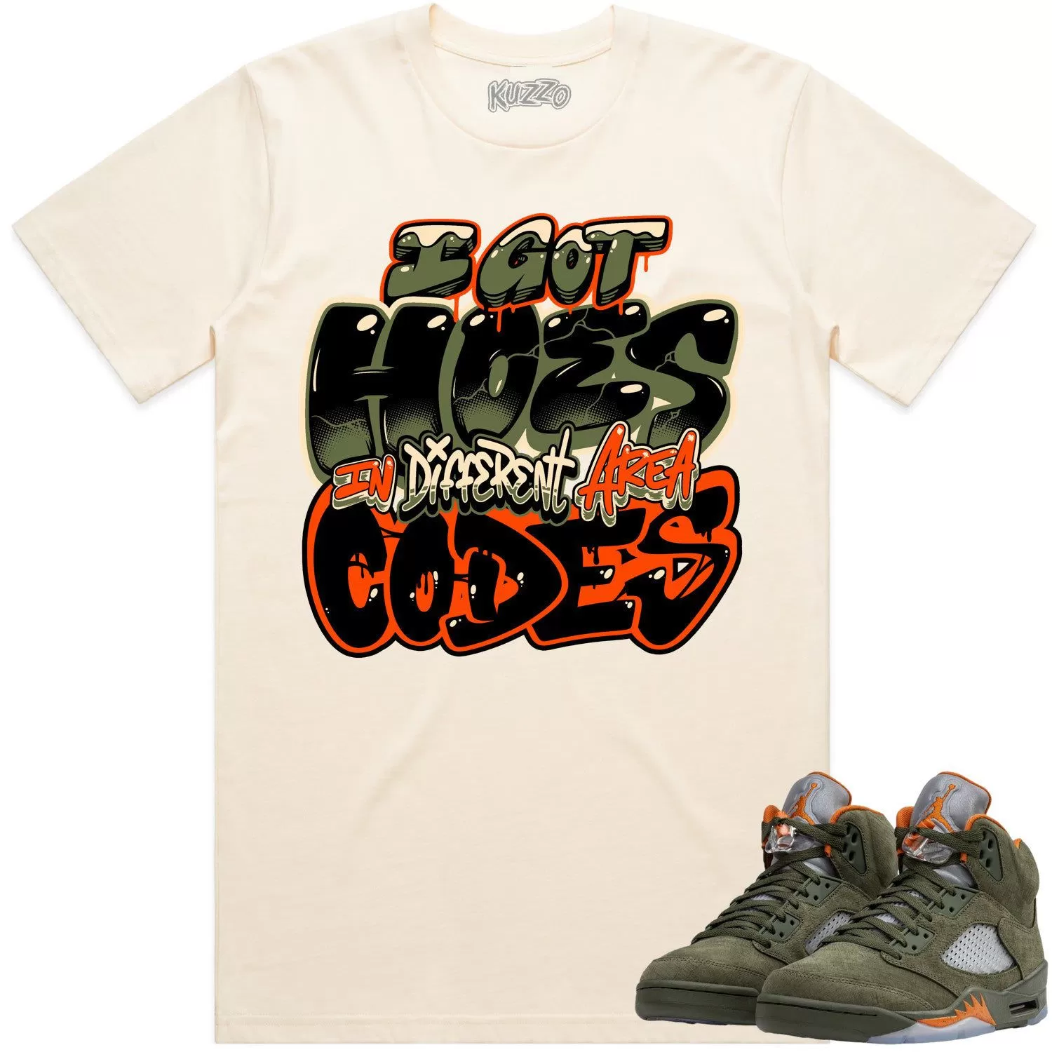 Jordan Retro 5 Olive 5s Shirt to Match - CELADON AREA CODES