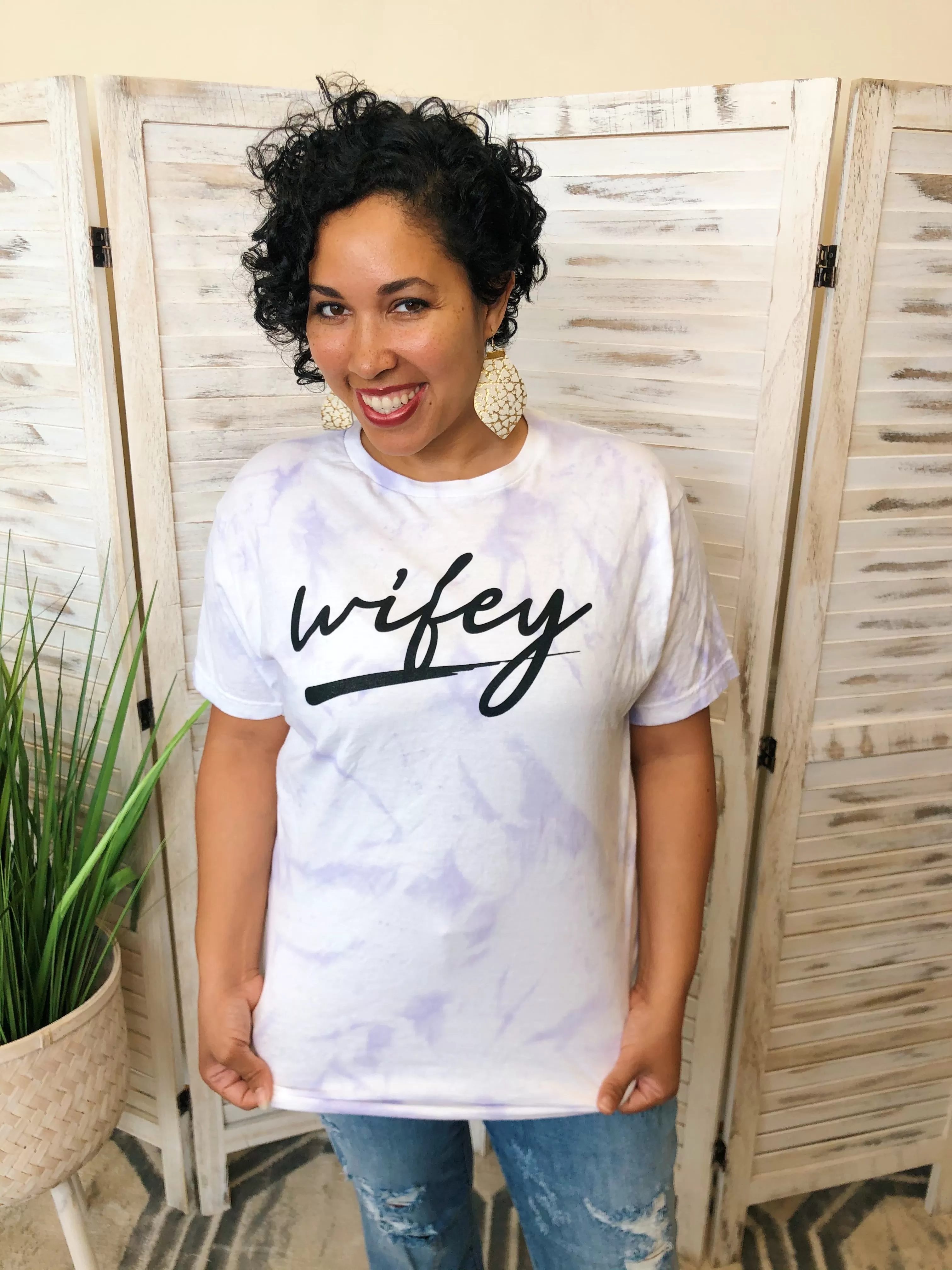 #K15 Wifey Lilac Tie Dye Tee