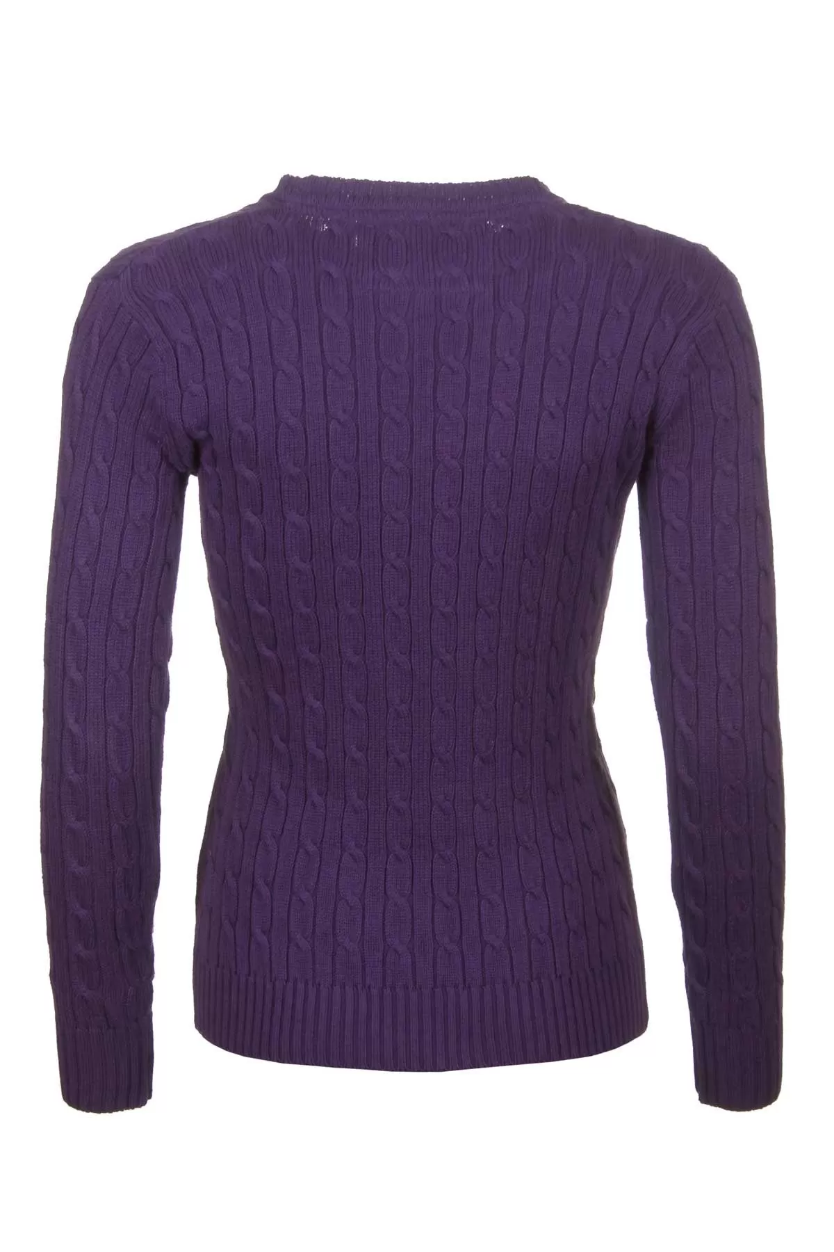 Ladies Crew Neck Cable Knit Jumper