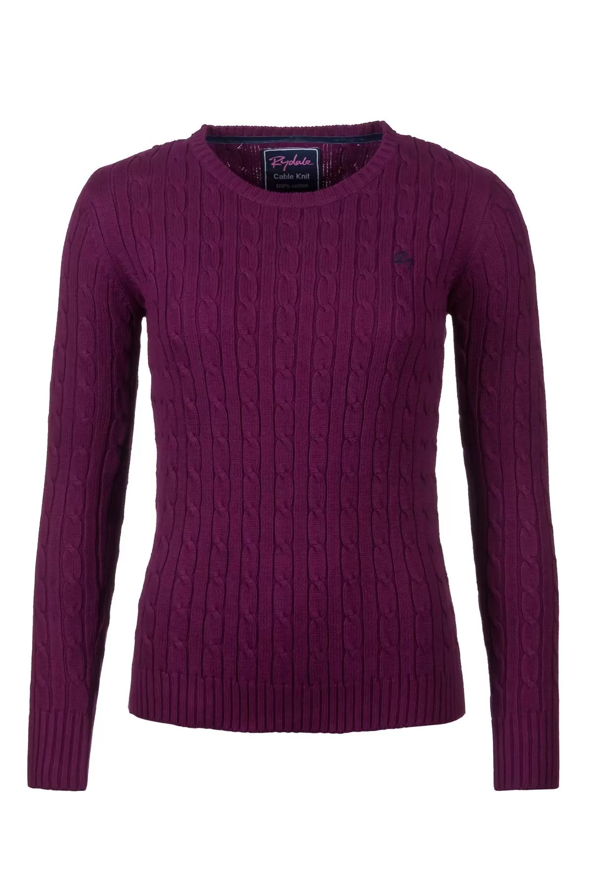 Ladies Crew Neck Cable Knit Jumper