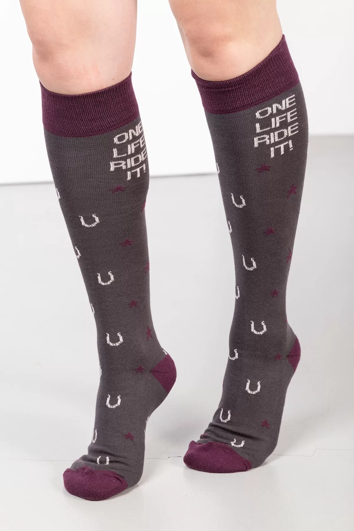 Ladies Slogan Knee Length Socks