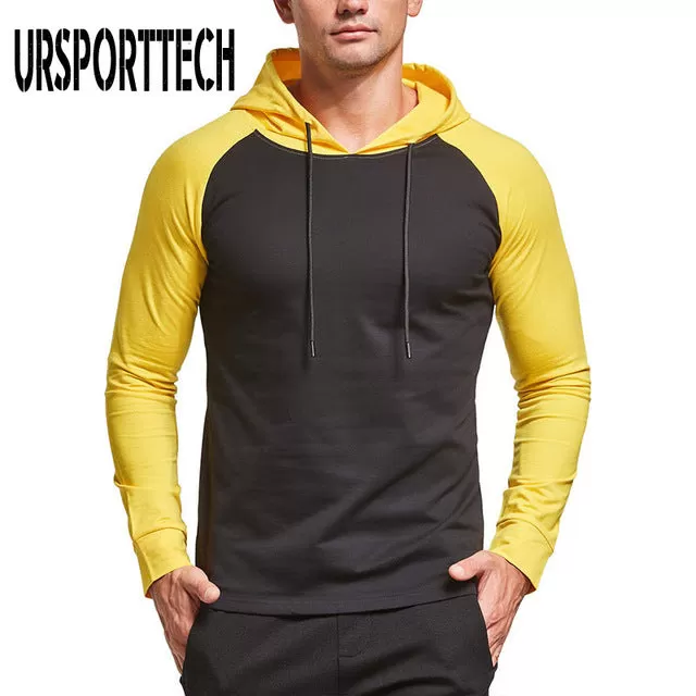 Men Spring Autumn Sweatshirt Streetwear Patchwork Hoodies