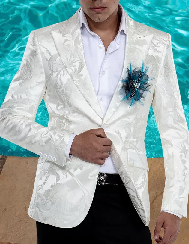 mens fashion blazer, victorian white