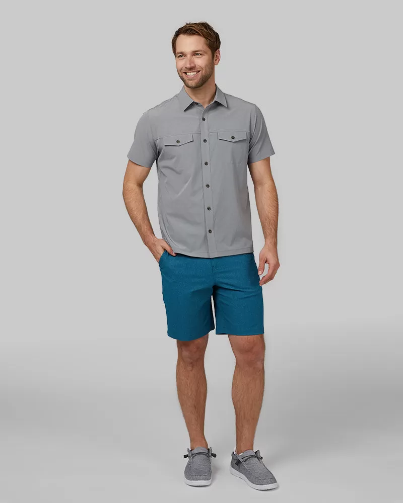 MEN'S OUTDOOR WOVEN SHORT SLEEVE BUTTON-UP