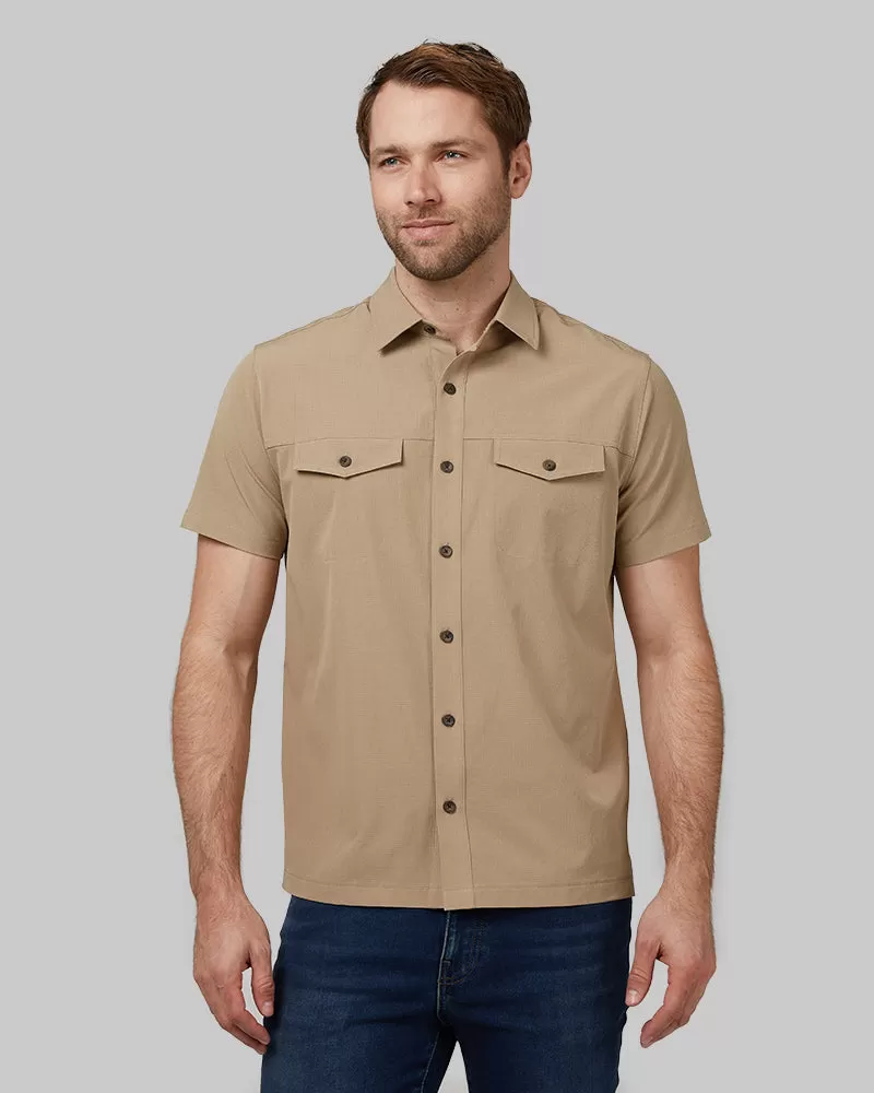 MEN'S OUTDOOR WOVEN SHORT SLEEVE BUTTON-UP