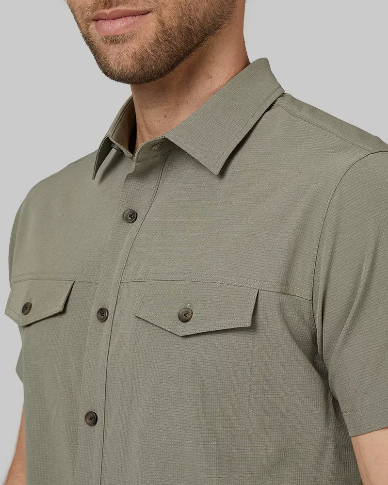 MEN'S OUTDOOR WOVEN SHORT SLEEVE BUTTON-UP