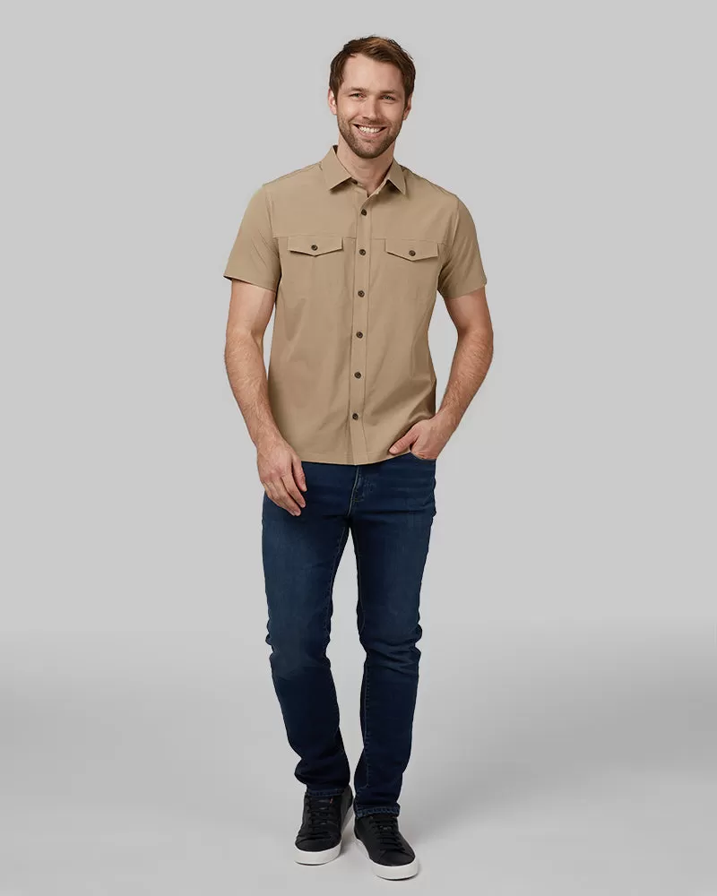 MEN'S OUTDOOR WOVEN SHORT SLEEVE BUTTON-UP