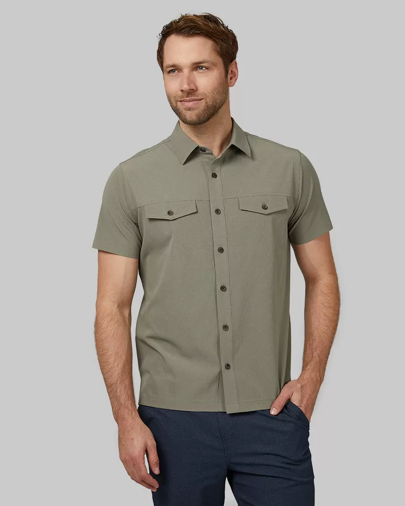 MEN'S OUTDOOR WOVEN SHORT SLEEVE BUTTON-UP