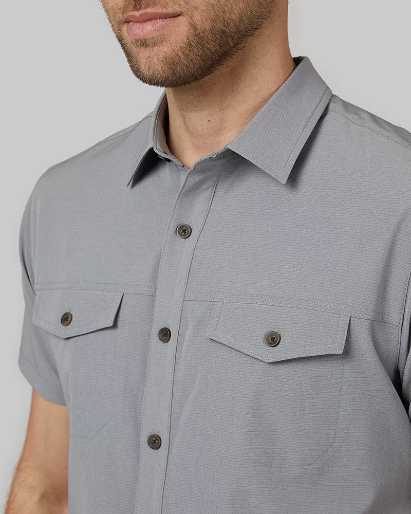 MEN'S OUTDOOR WOVEN SHORT SLEEVE BUTTON-UP