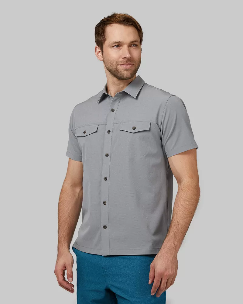 MEN'S OUTDOOR WOVEN SHORT SLEEVE BUTTON-UP