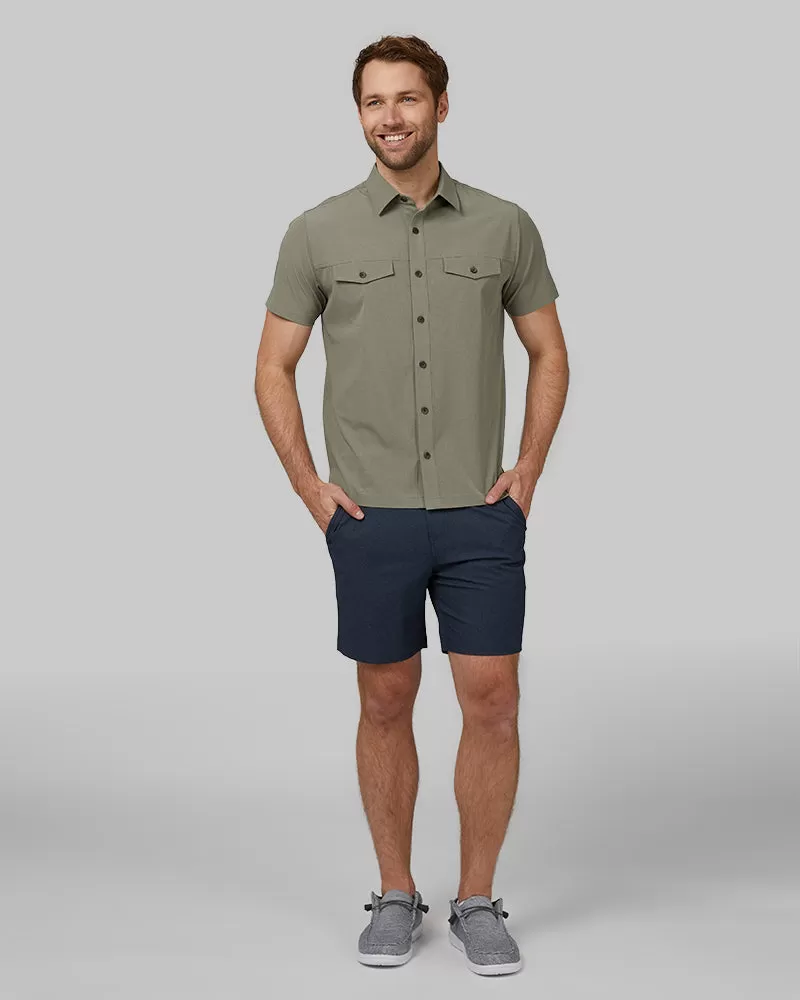 MEN'S OUTDOOR WOVEN SHORT SLEEVE BUTTON-UP