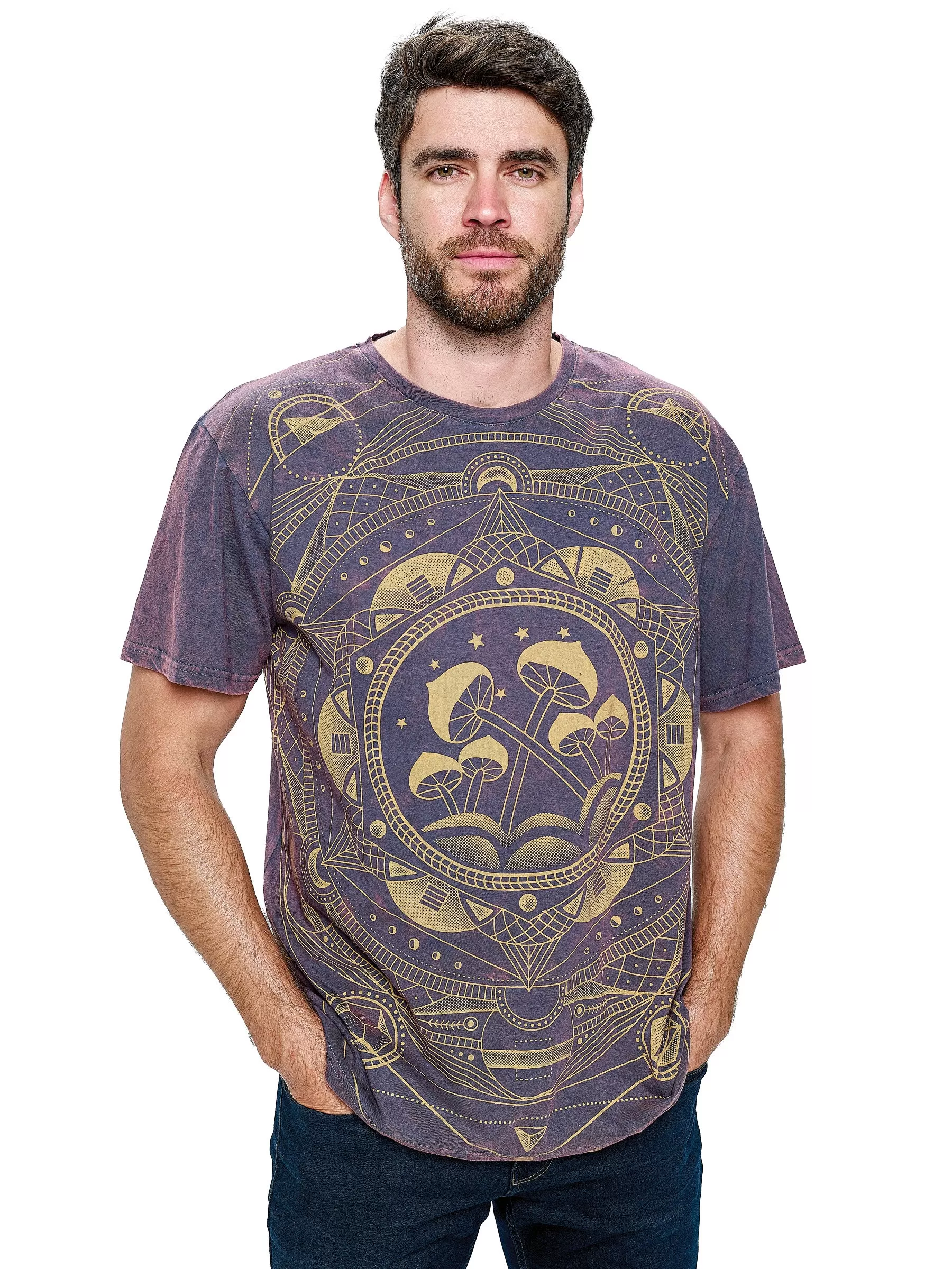 Men's T-Shirt Sacred Geometry Mushrooms