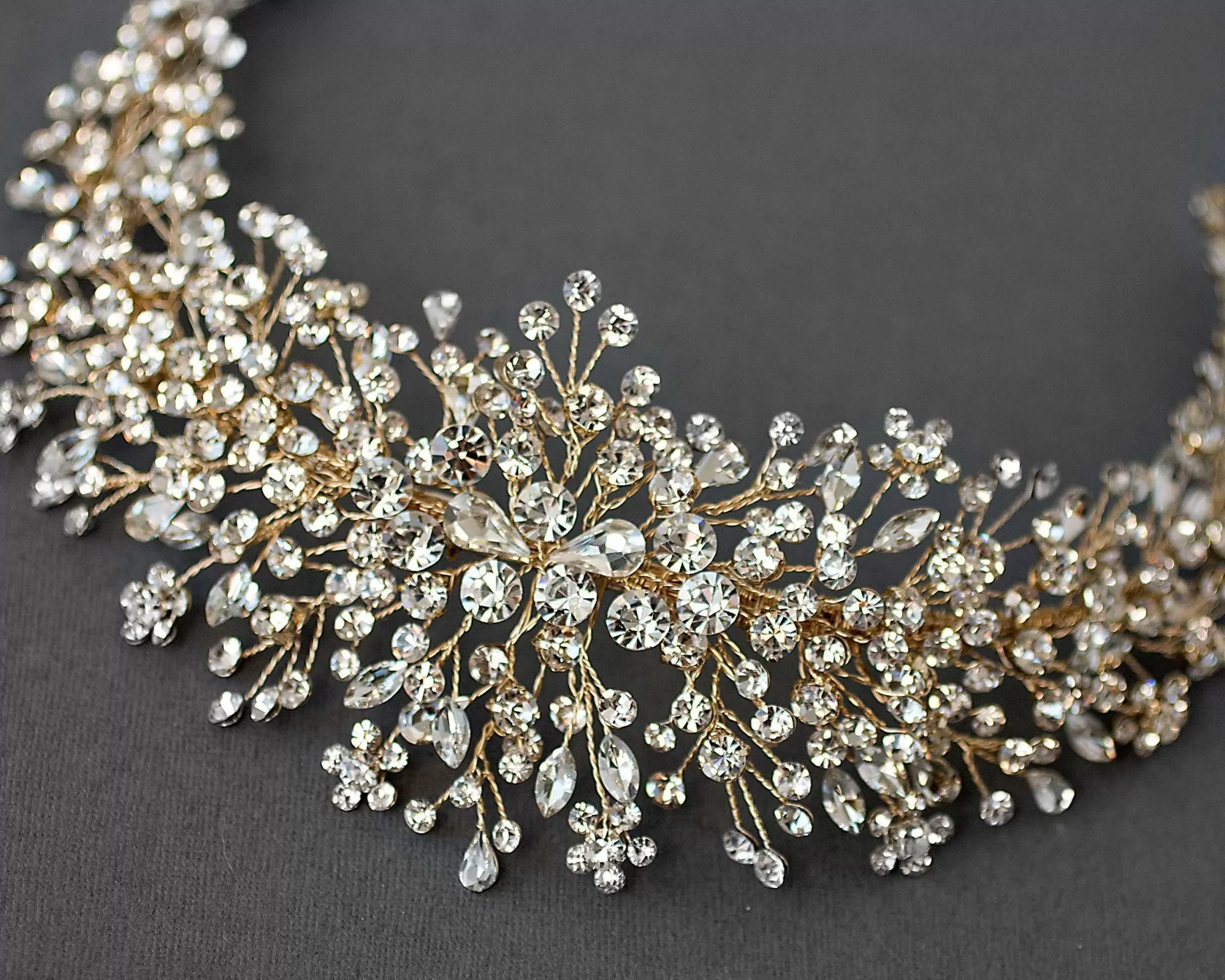 Multi-shape Jewels Wedding Headpiece