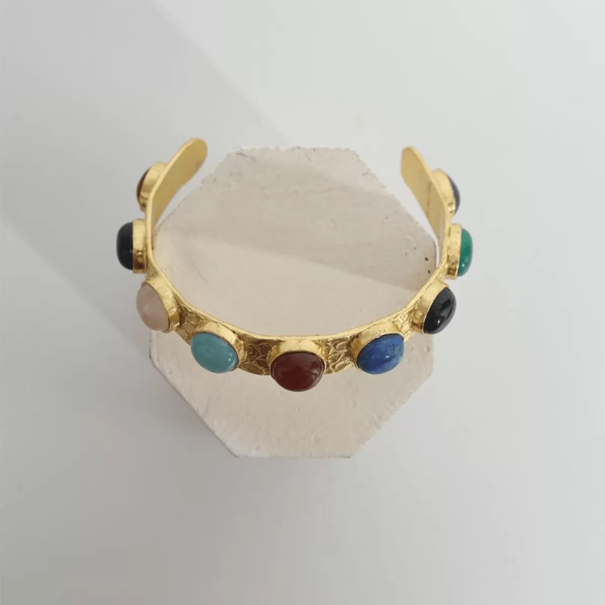 Multi-Stone Chunky Gold Plated Elea Bangle