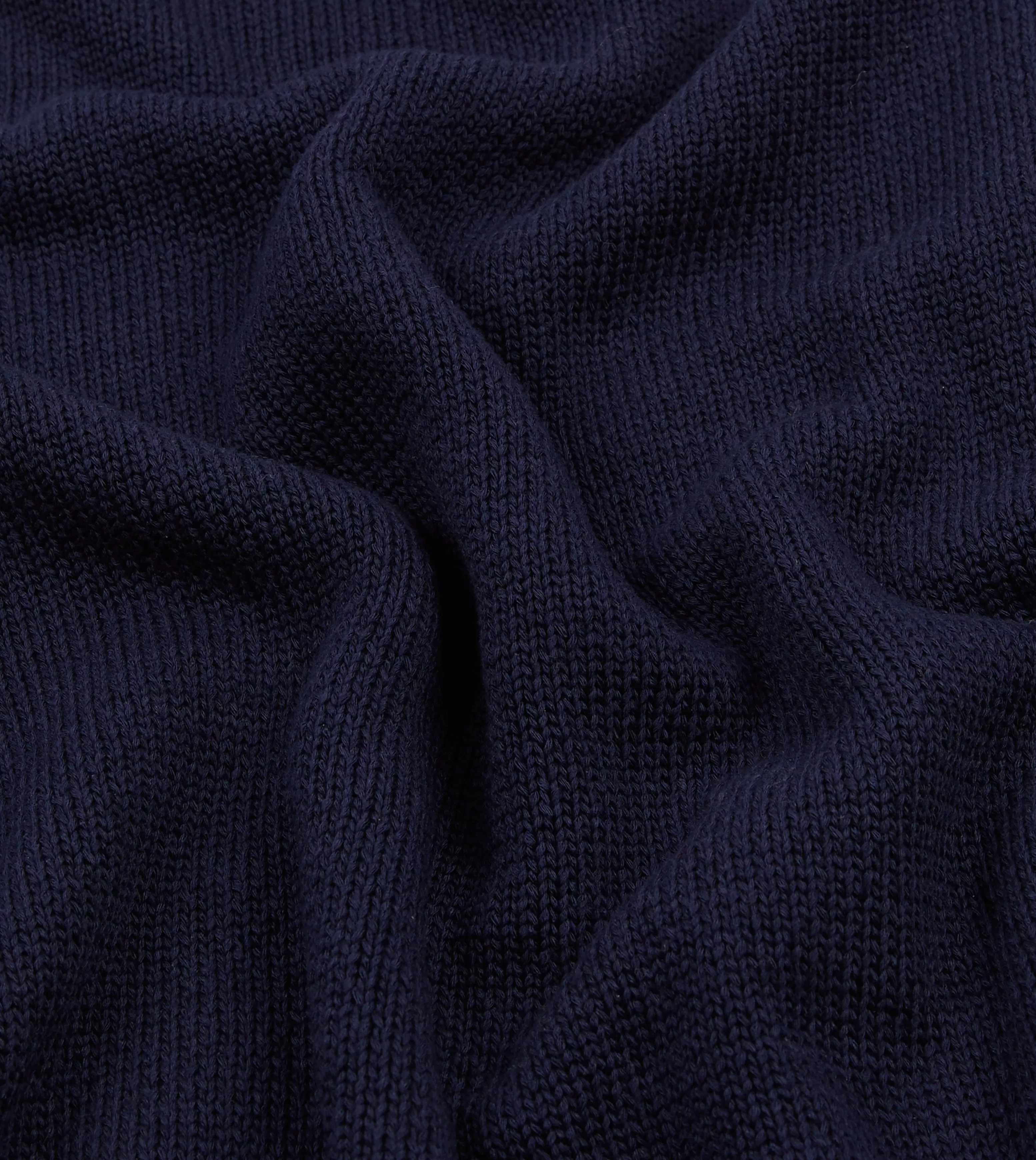 Navy Cotton Mock Neck Jumper