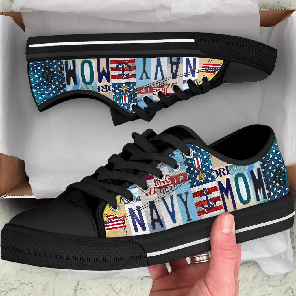 Navy Mom Low Top