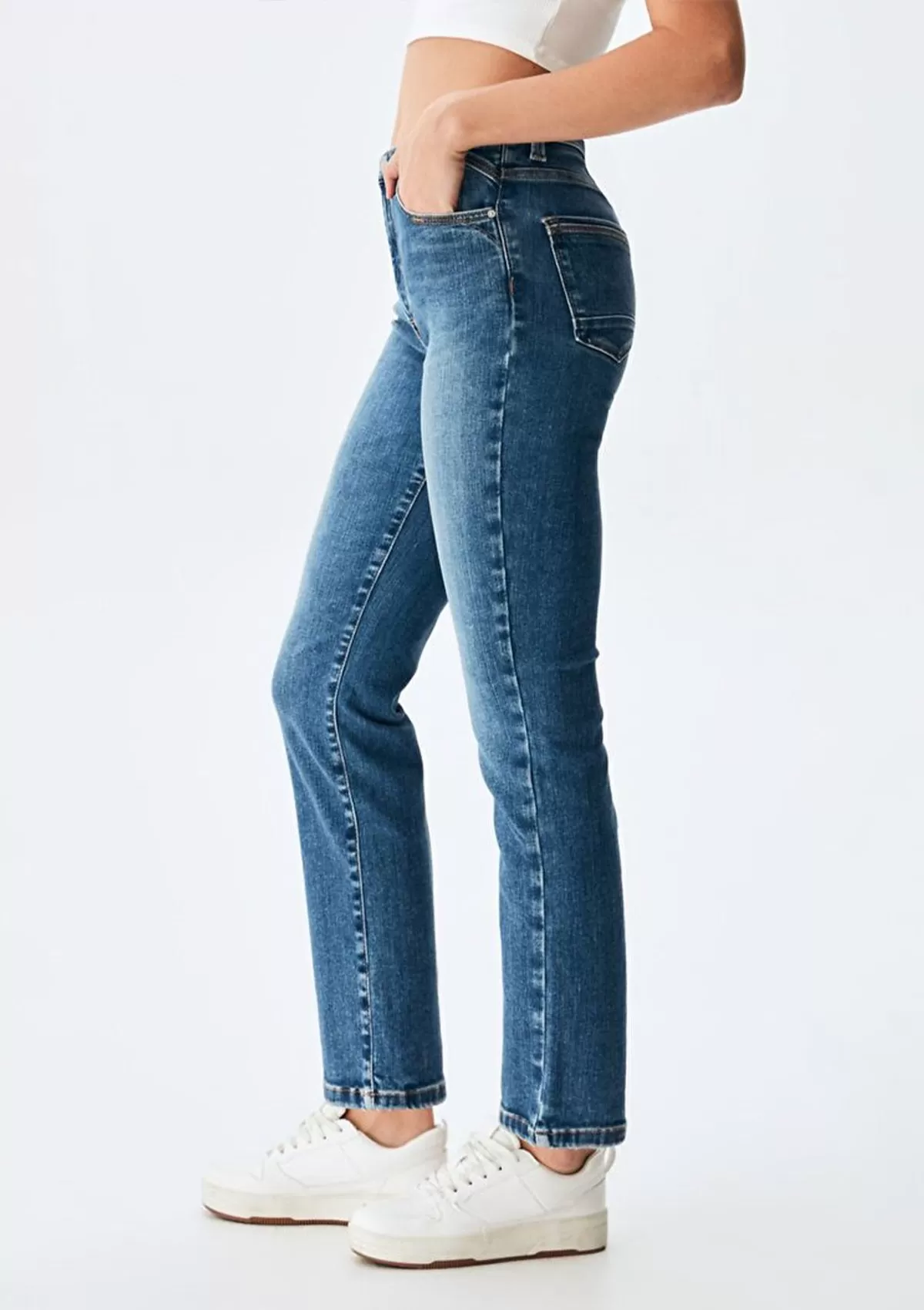 Nena B Carline High Rise Straight Jeans