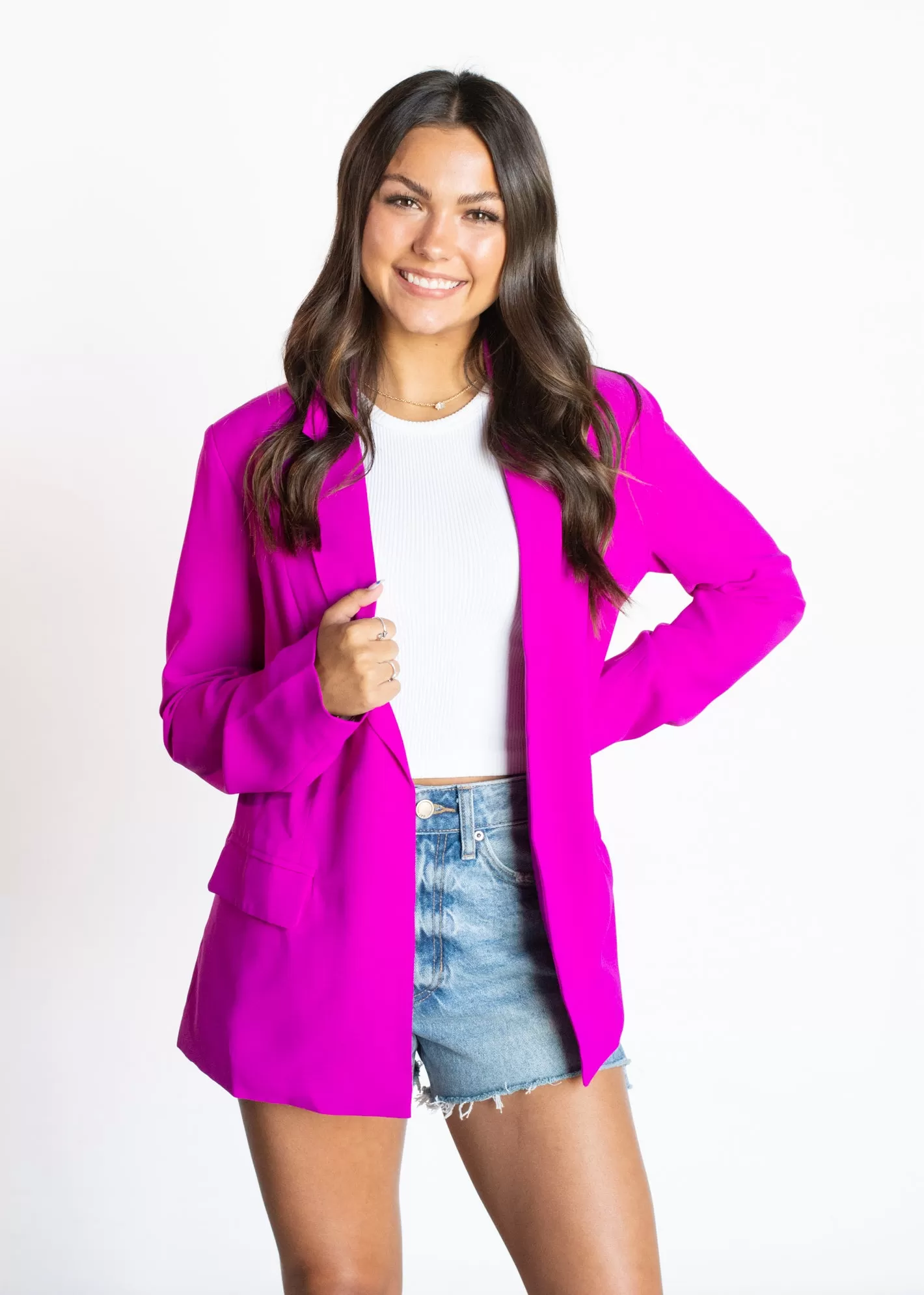 Nothing New Purple Knit Blazer