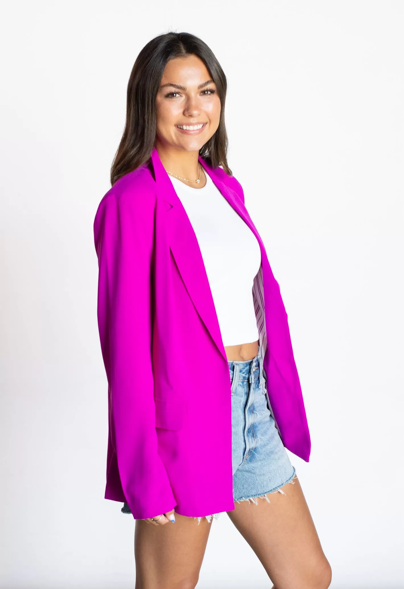 Nothing New Purple Knit Blazer