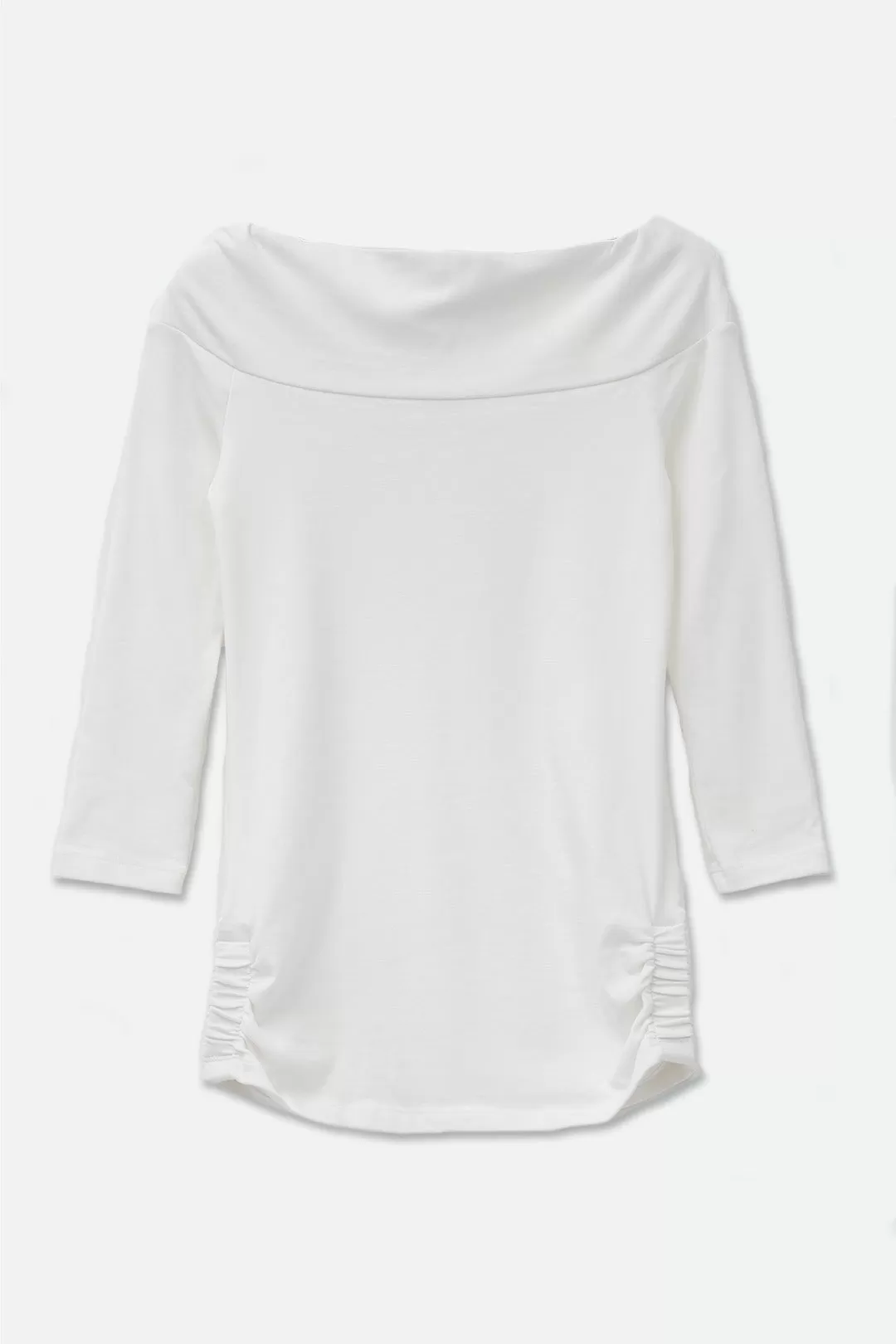 OFF SHOULDER 3/4 SLEEVE TOP IN PIMA COTTON STRETCH - FINAL FEW