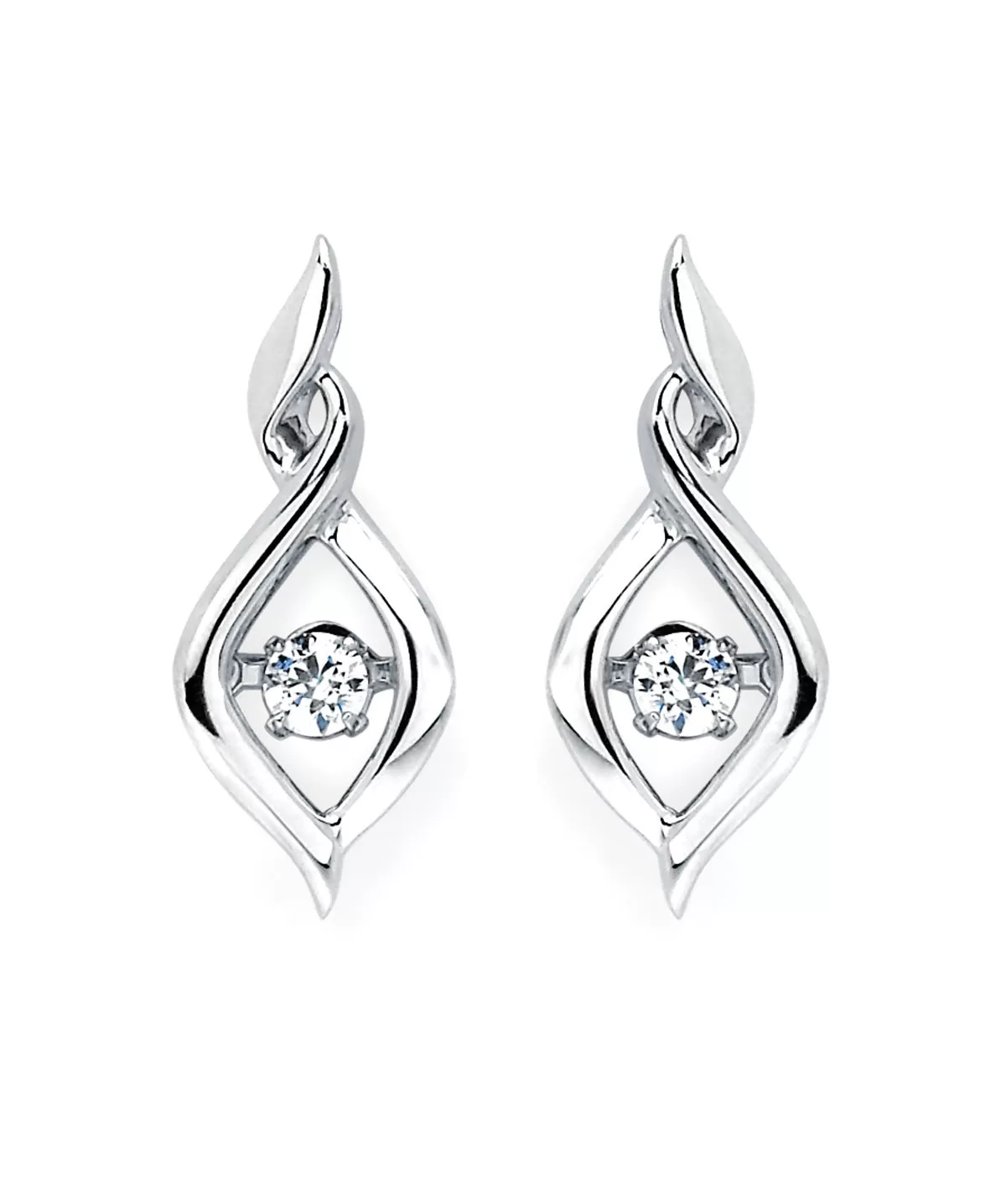 Ostbye - Sterling Silver Spiral Tear Drop Earrings