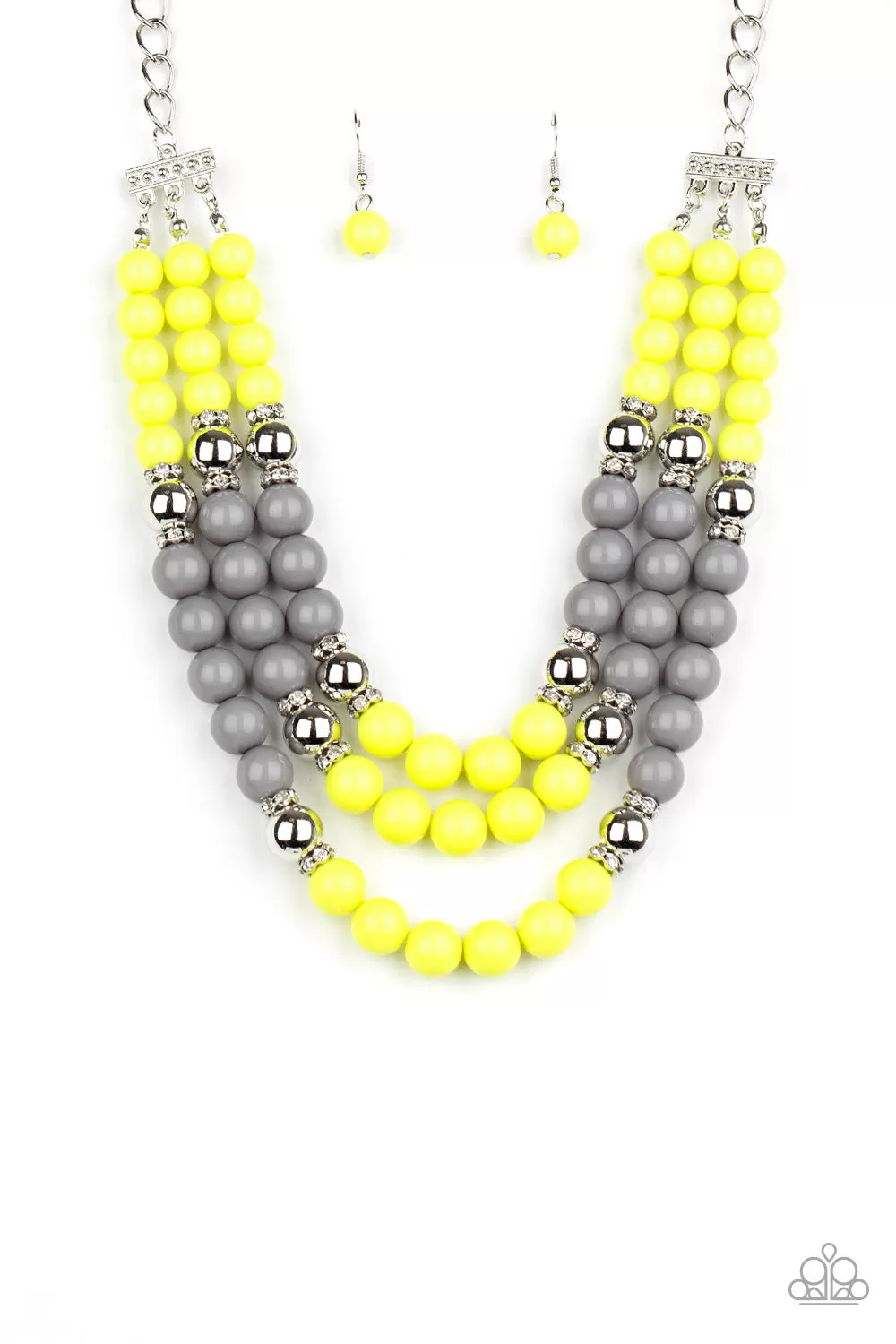 Paparazzi Necklace ~ BEAD Your Own Drum - Yellow Necklaces