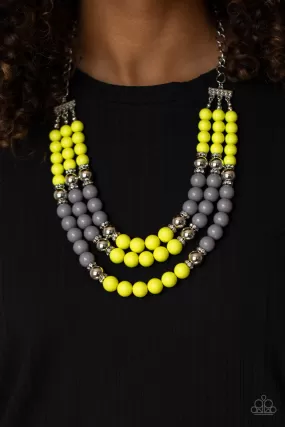 Paparazzi Necklace ~ BEAD Your Own Drum - Yellow Necklaces