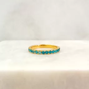 Paraiba Blue Topaz Half Eternity Ring