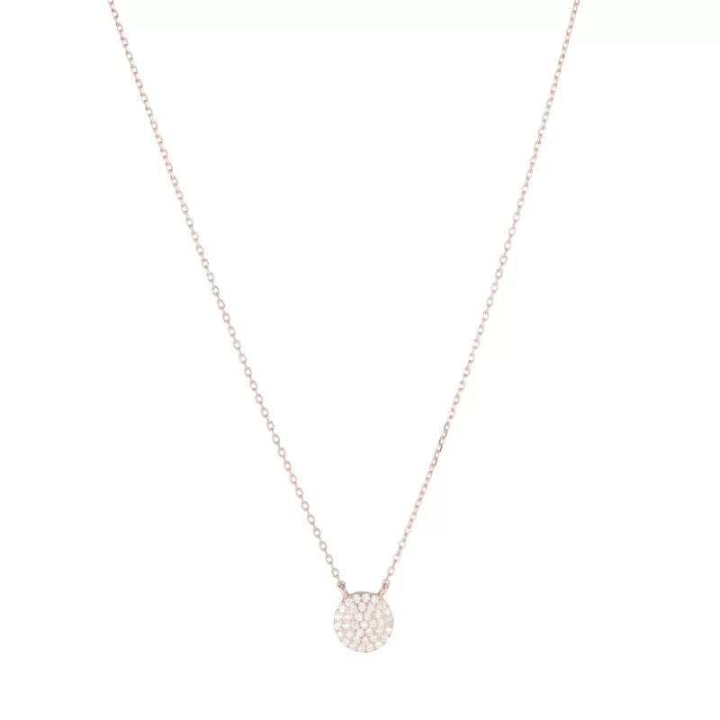 Pavé CZ Disc Necklace