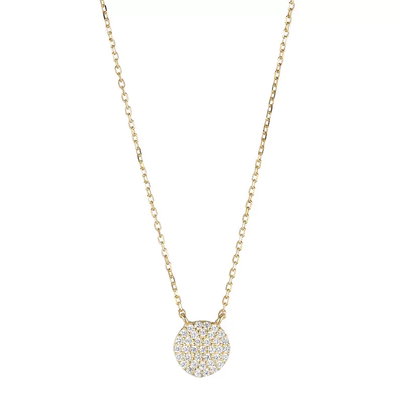 Pavé CZ Disc Necklace