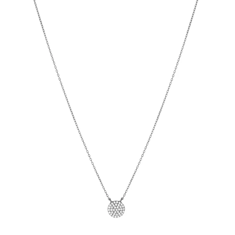 Pavé CZ Disc Necklace