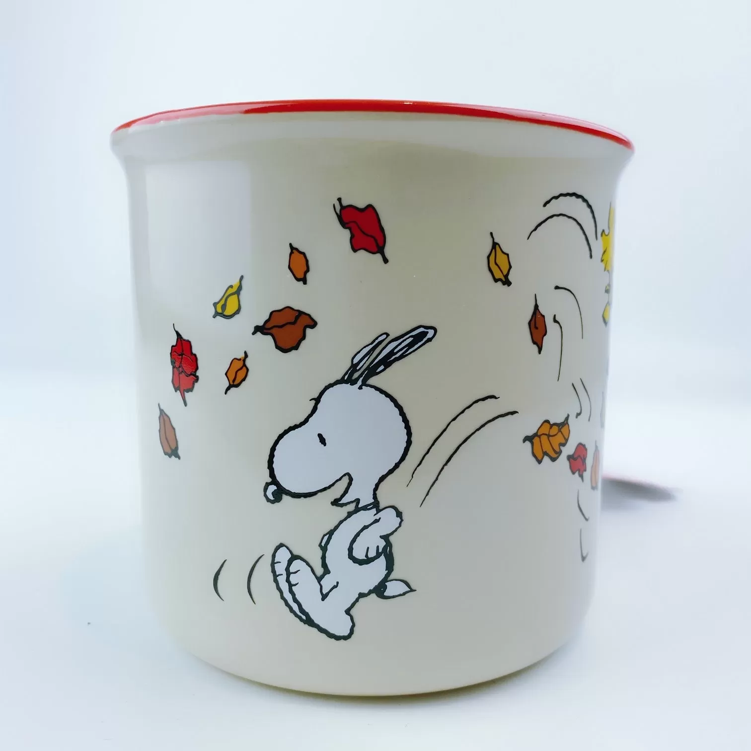 Peanuts Snoopy & Woodstock Thanksgiving 'Give Thanks!'  Large Mug 21 oz Red