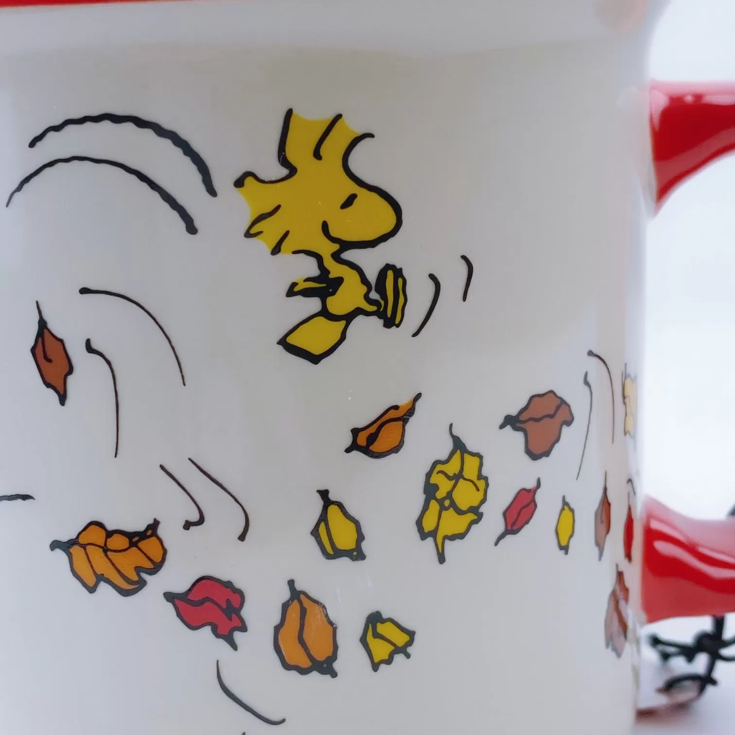 Peanuts Snoopy & Woodstock Thanksgiving 'Give Thanks!'  Large Mug 21 oz Red