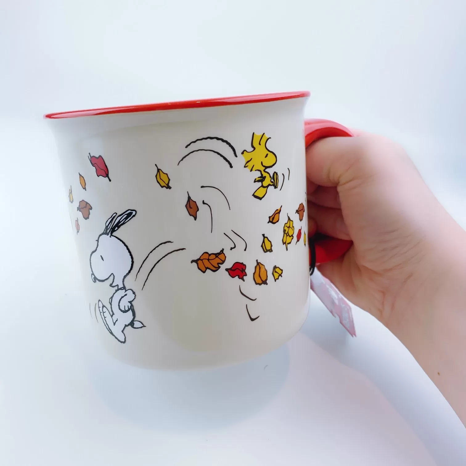 Peanuts Snoopy & Woodstock Thanksgiving 'Give Thanks!'  Large Mug 21 oz Red