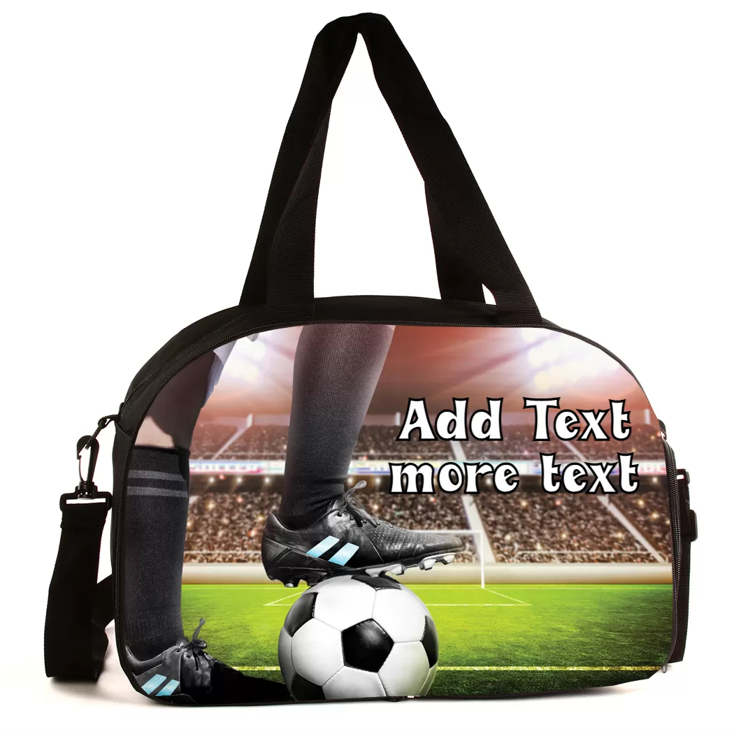 Personalized Full Color Sport Duffel Bag W/ Optional Water Bottle - Soccer