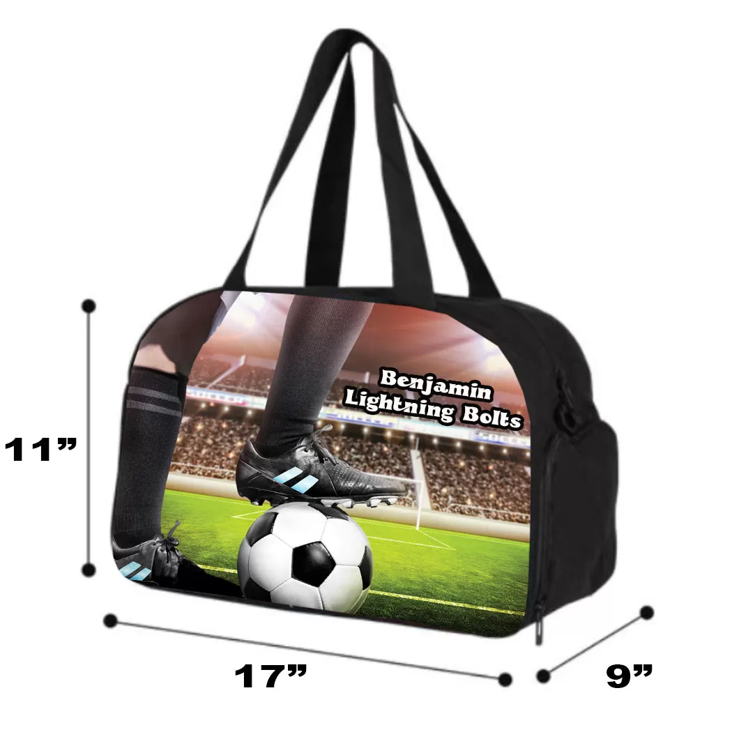 Personalized Full Color Sport Duffel Bag W/ Optional Water Bottle - Soccer