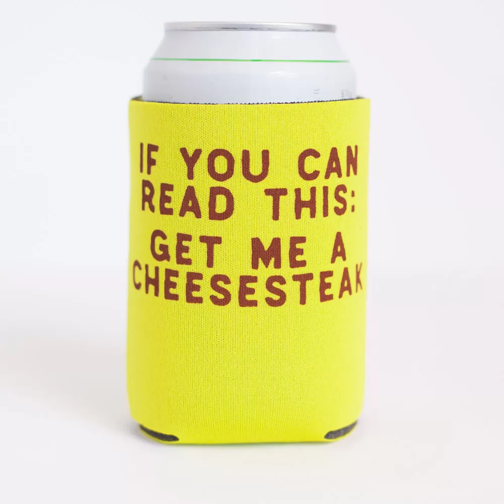 Philly cheesesteak drink koozie, get me a cheesesteak koozie design, funny birthday gift, Philly gift idea