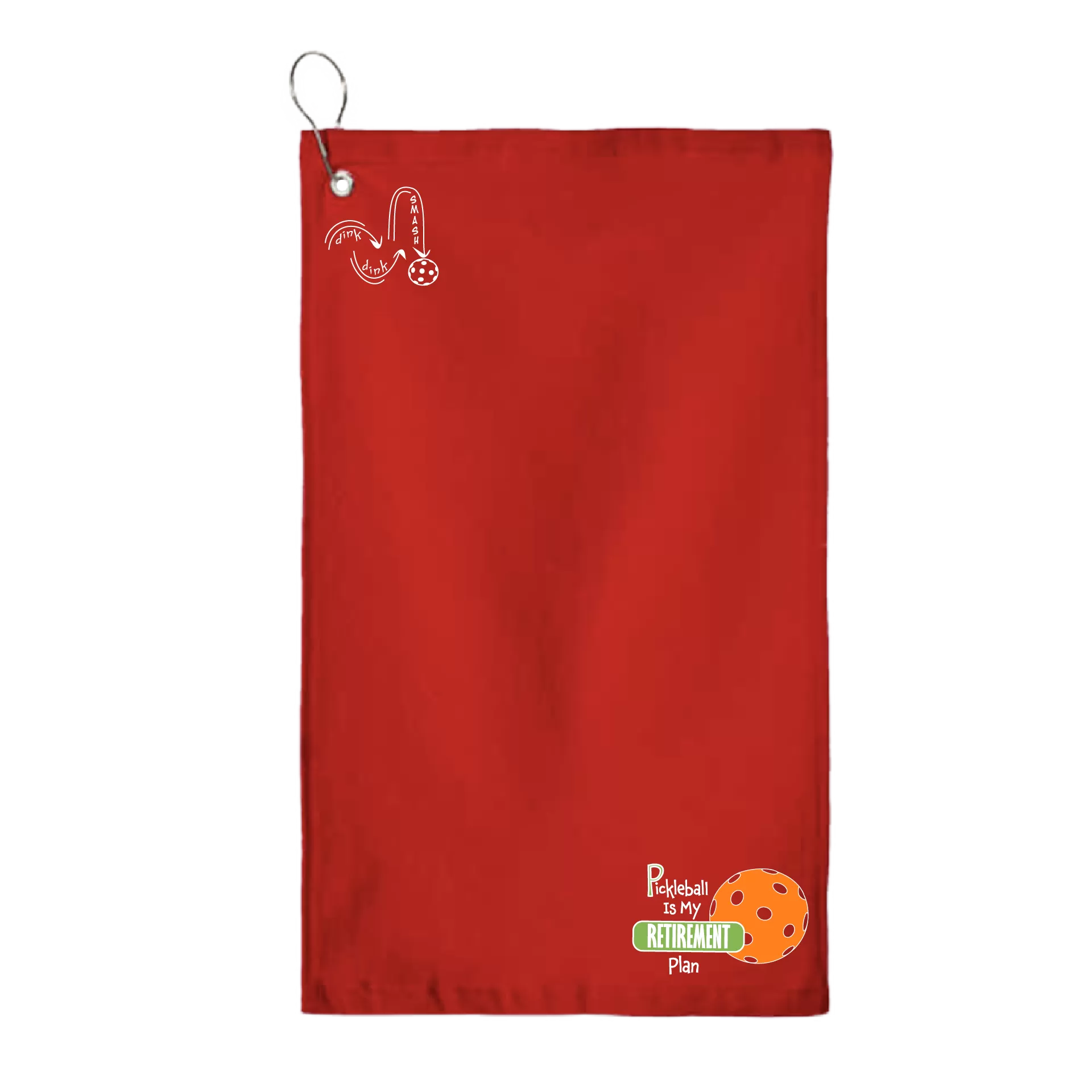 Pickleball Is My Retirement Plan | Pickleball Court Towels | Grommeted 100% Cotton Terry Velour