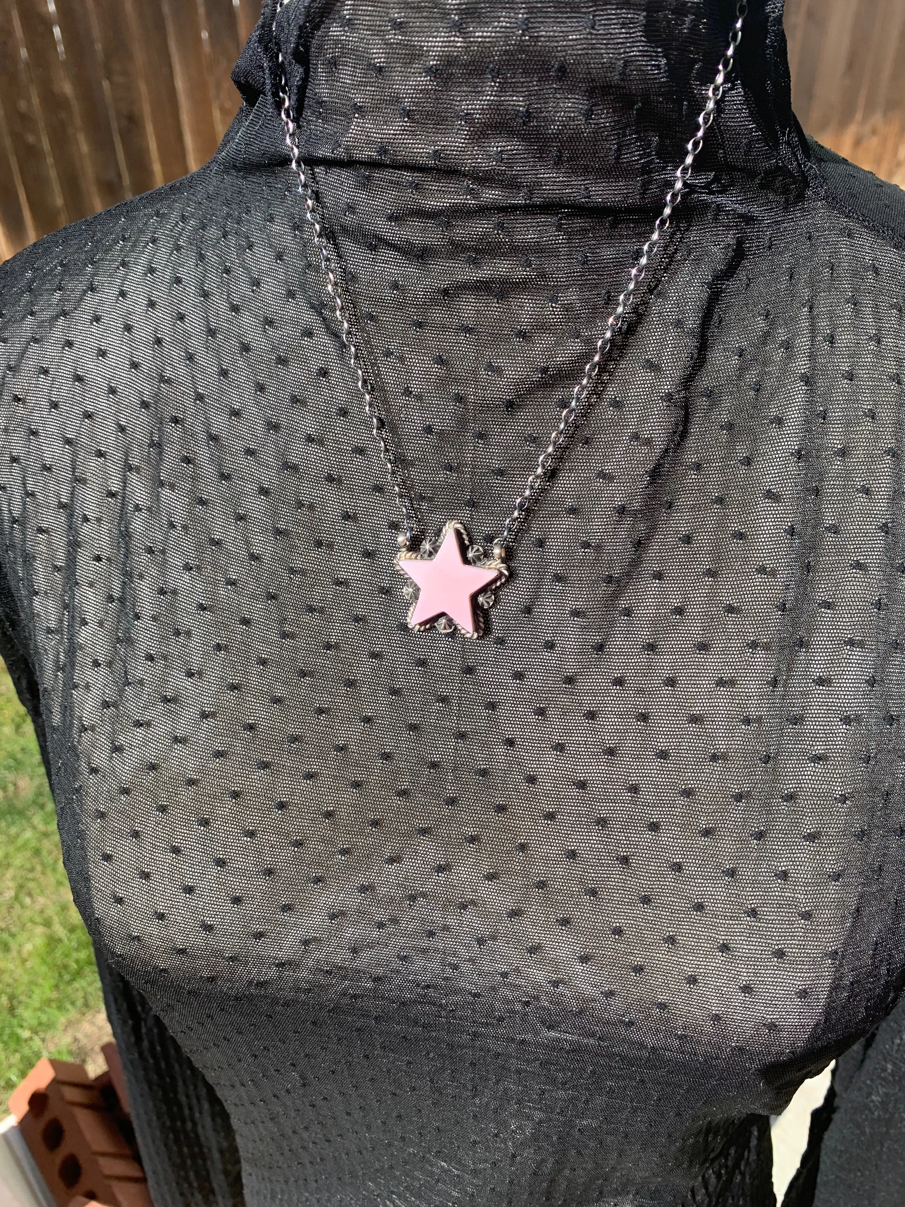 Pink "Cotton Candy" Star Necklace- 9