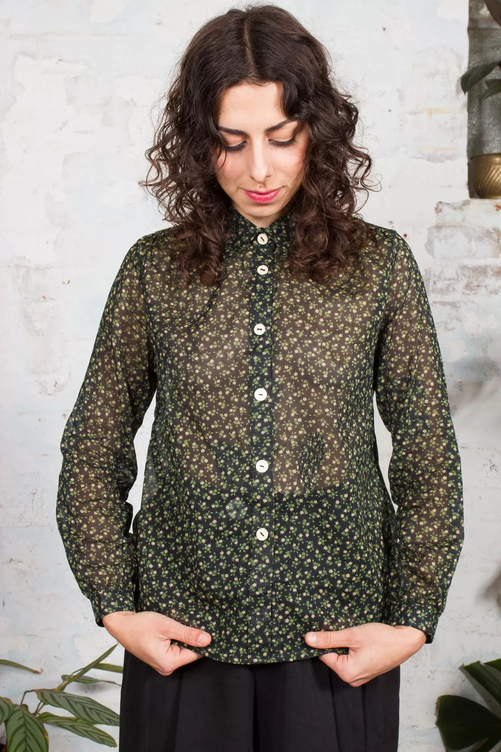 Poet Voile Shirt -Night Garden