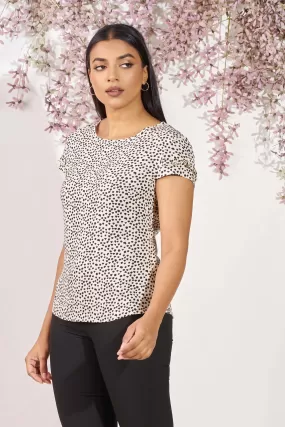 Polka Dot Round Neck Top - Slim Fit