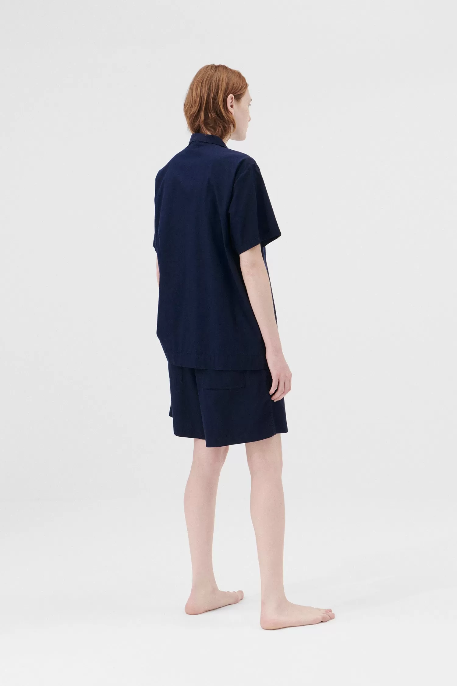 Poplin Pyjama Shorts True Navy