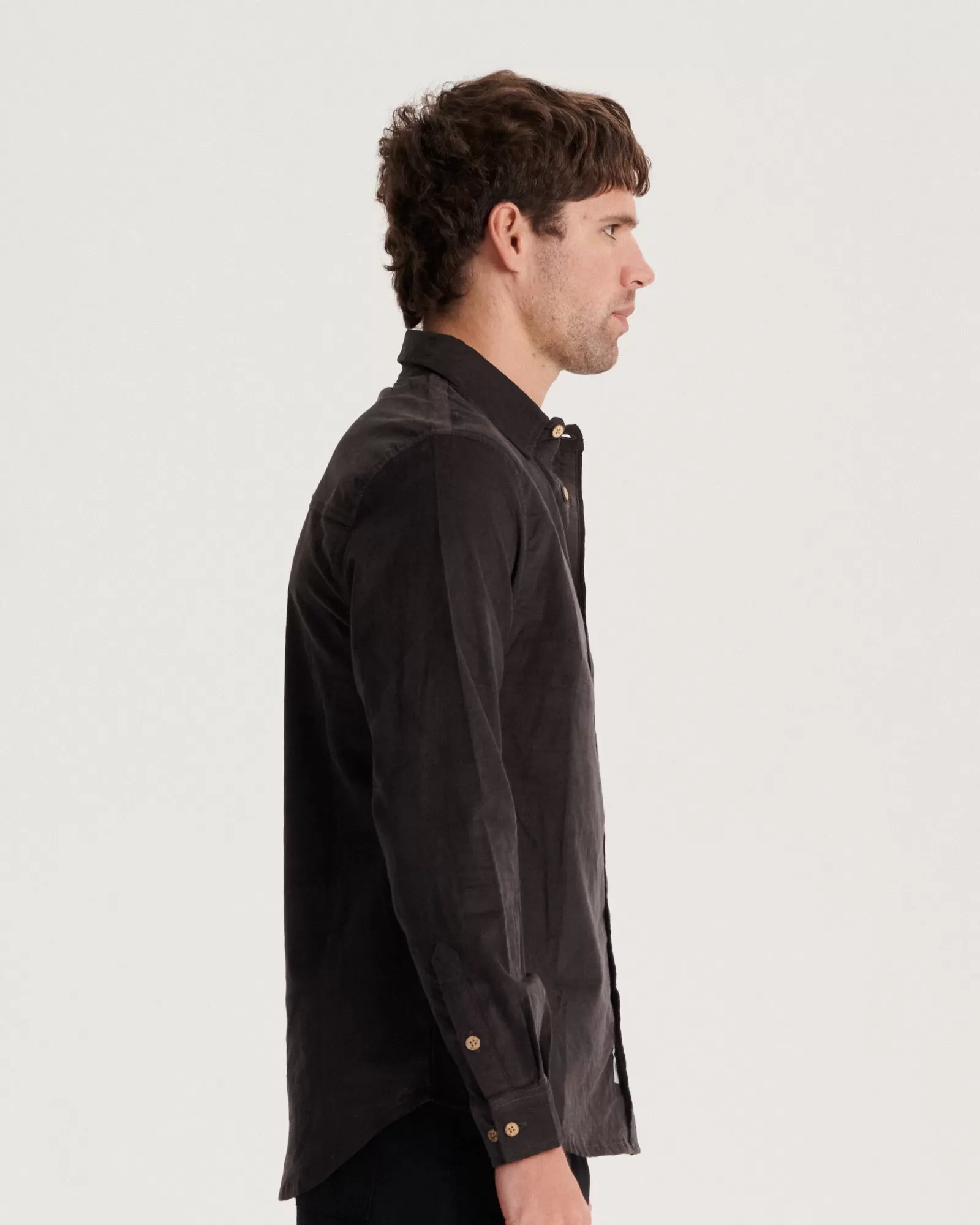 Quantum LS Corduroy Shirt - Washed Black